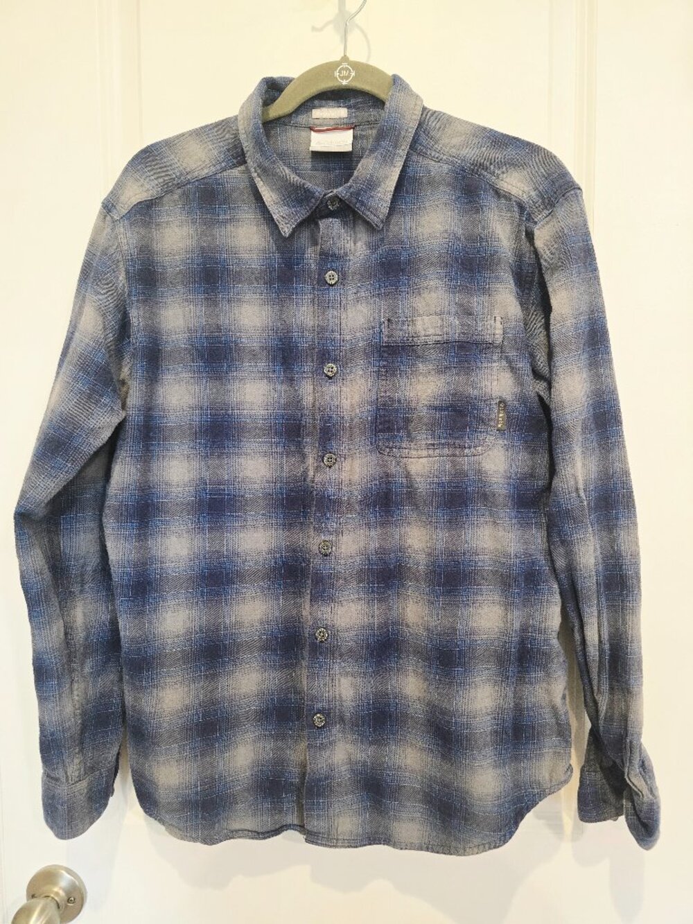 Columbia Men's Plaid flannel Button-Front Long Sleeve Shirt size L